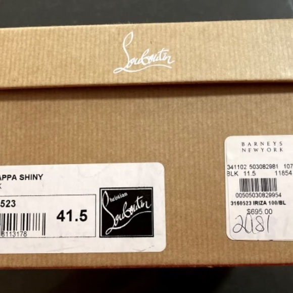 Christian Louboutin Iriza 100 Nappa Shiny Black Stilleto Heels Size 41.5 / 11.5 - Picture 12 of 13